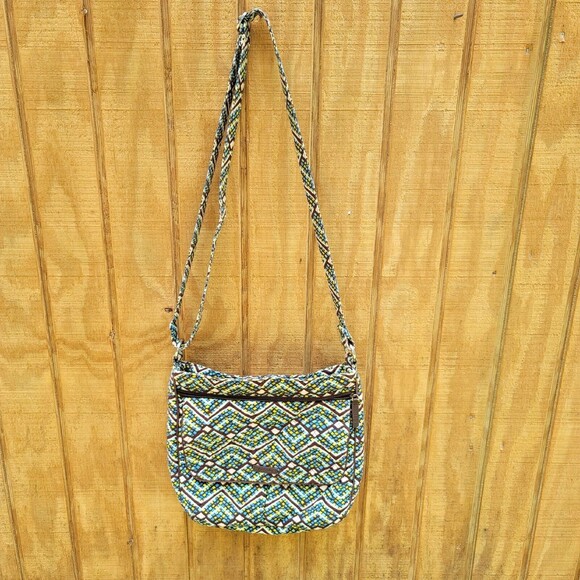 Vera Bradley Signature Double Zip Mailbag Rain Forest Print - Picture 1 of 8